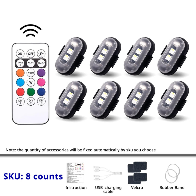 Rechargeable RGB LED Footwell Light with Remote