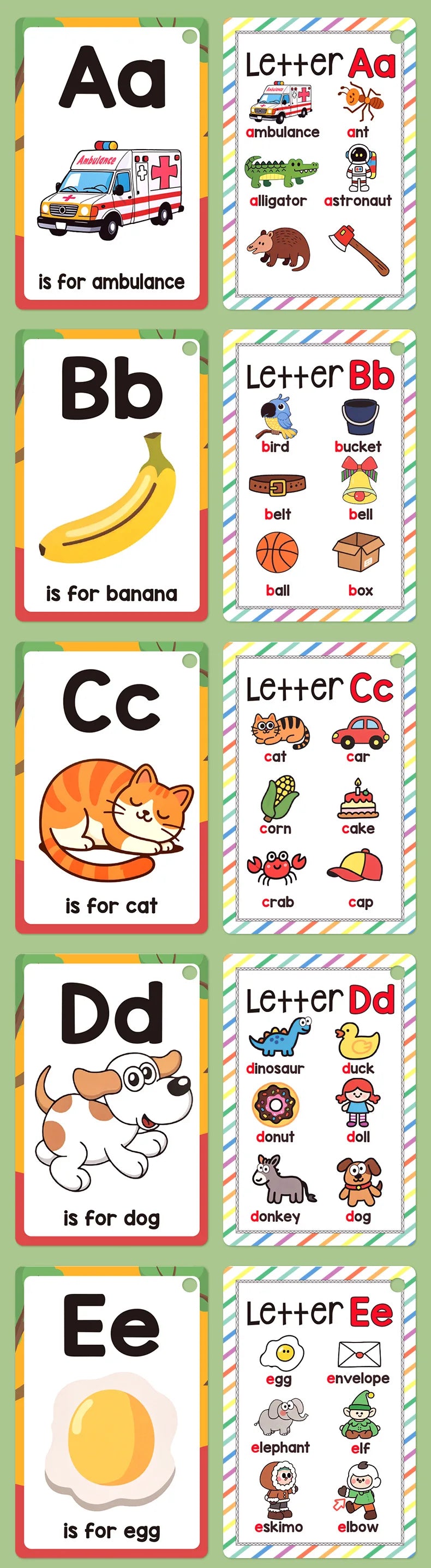 Alphabet Flash Cards for Early Learning & Montessori Education