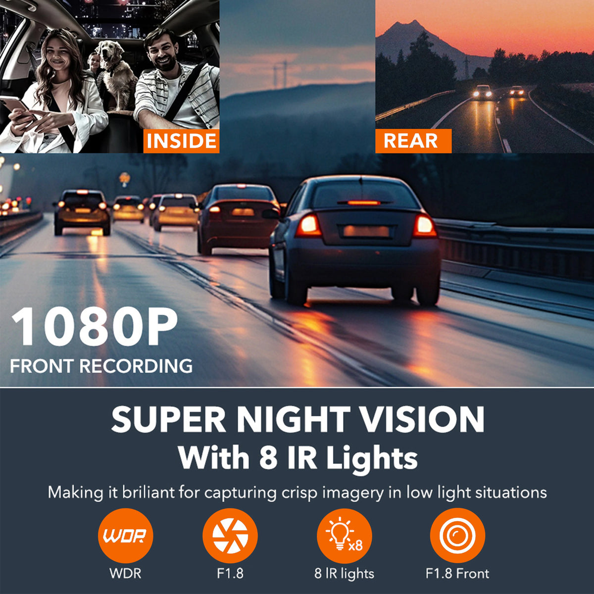 4-Channel 360° Dash Cam with Full Vehicle Coverage and Night Vision
