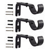 Set of 3 Adjustable Iron Curtain Rod Wall Brackets in Black