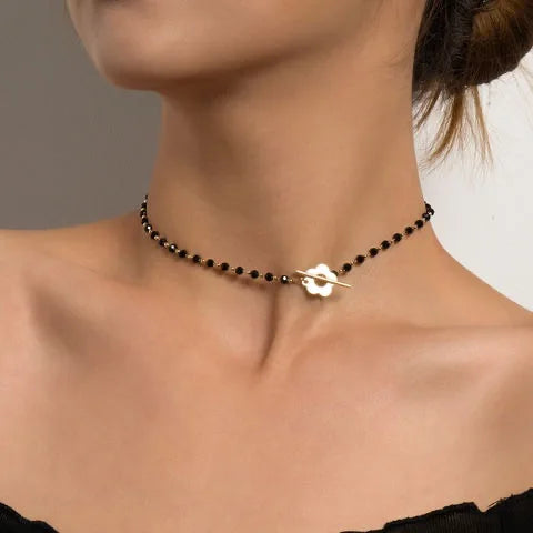 Collier Choker en Perles Carrées Géométriques Bohèmes