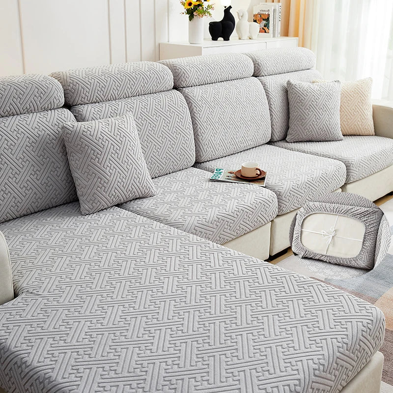 Jacquard Plush Sofa Cover