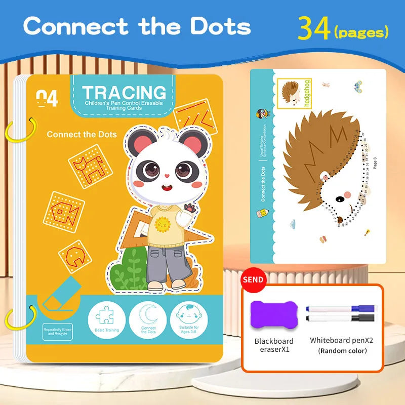 Reusable Magic Tracing Workbook for Kids