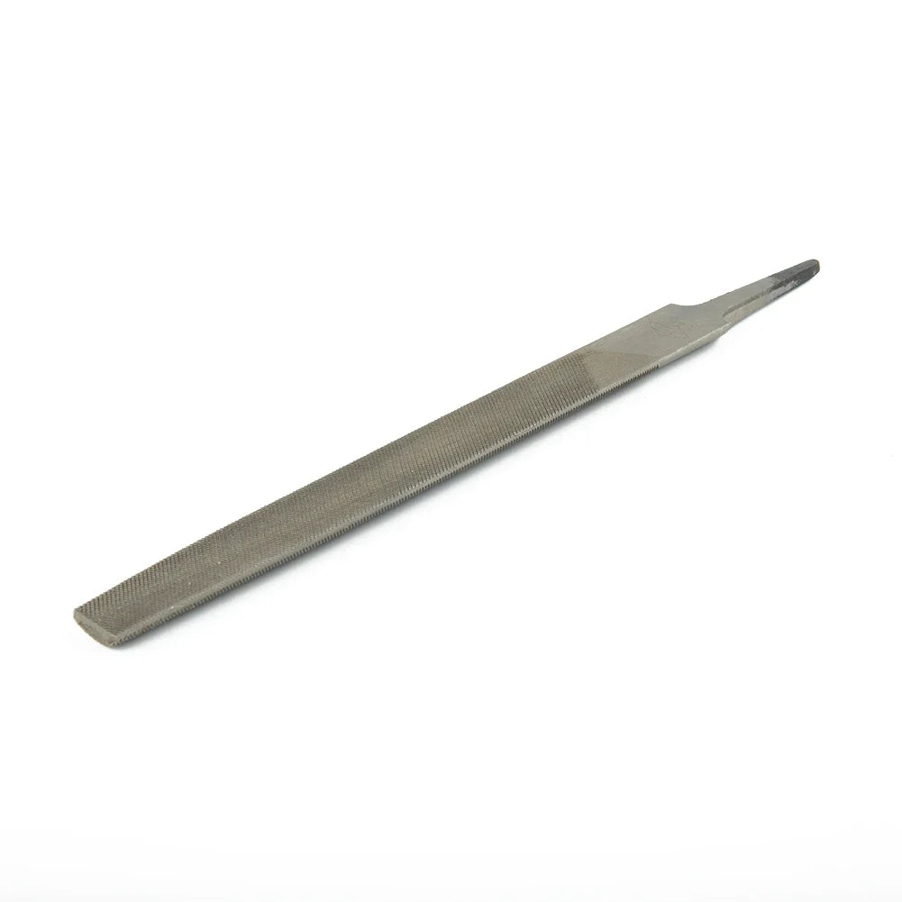 A 6-inch flat diamond file used for sharpening chainsaw chains.