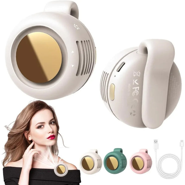 Bladeless Mini Clip-On Fan with 3-Speed Settings & 360° Airflow