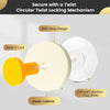 A yellow twist locking mechanism is shown with a clear suction cup base and plastic material for securing items.