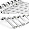 Metric Ratcheting Wrench Set with Flex-Head and Carry Bag