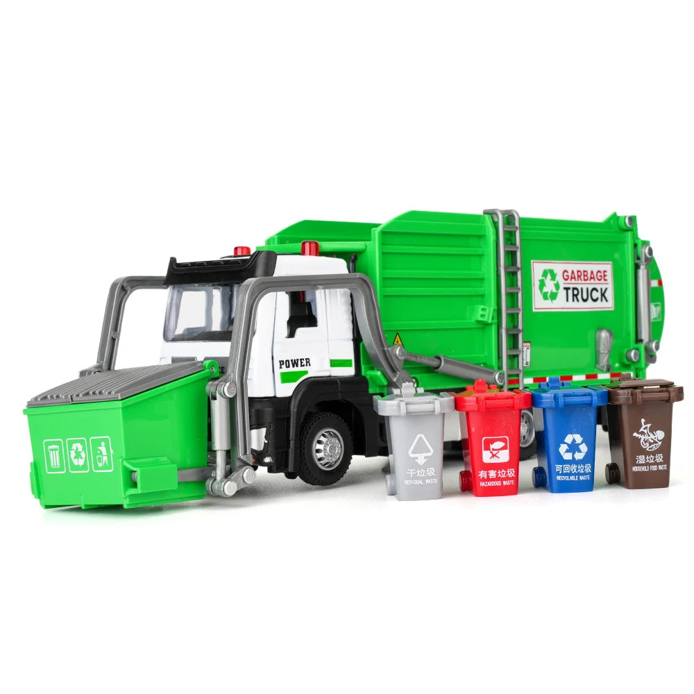 Diecast Garbage Collection Truck Model with Sound and Light