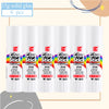 Six packs of 15g solid glue sticks in various colors and sizes for crafts and office use