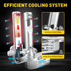 Diagram showing an efficient cooling system for LED fog light bulbs, including an aluminum shell body and a large area hollow
