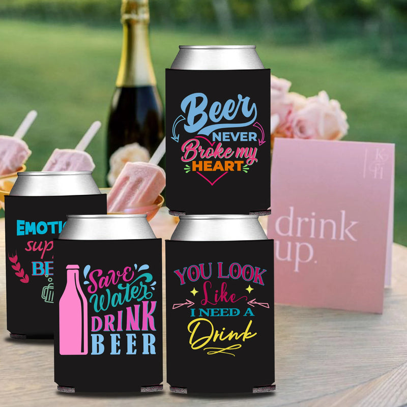 Funny Beer Can Cooler Sleeves - 12 Pack