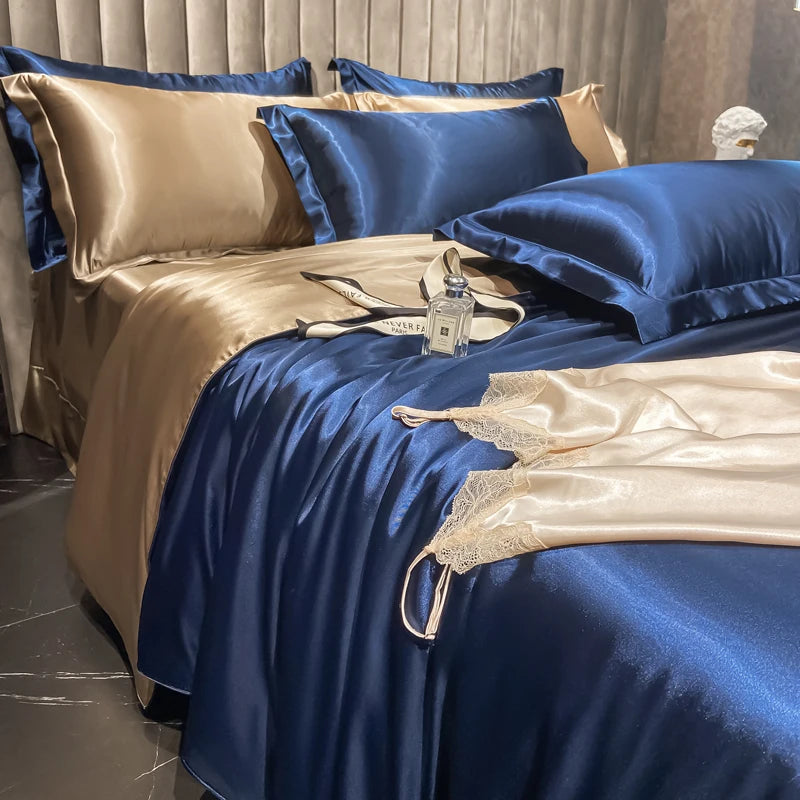 Housse de Couette en Satin de Soie Premium