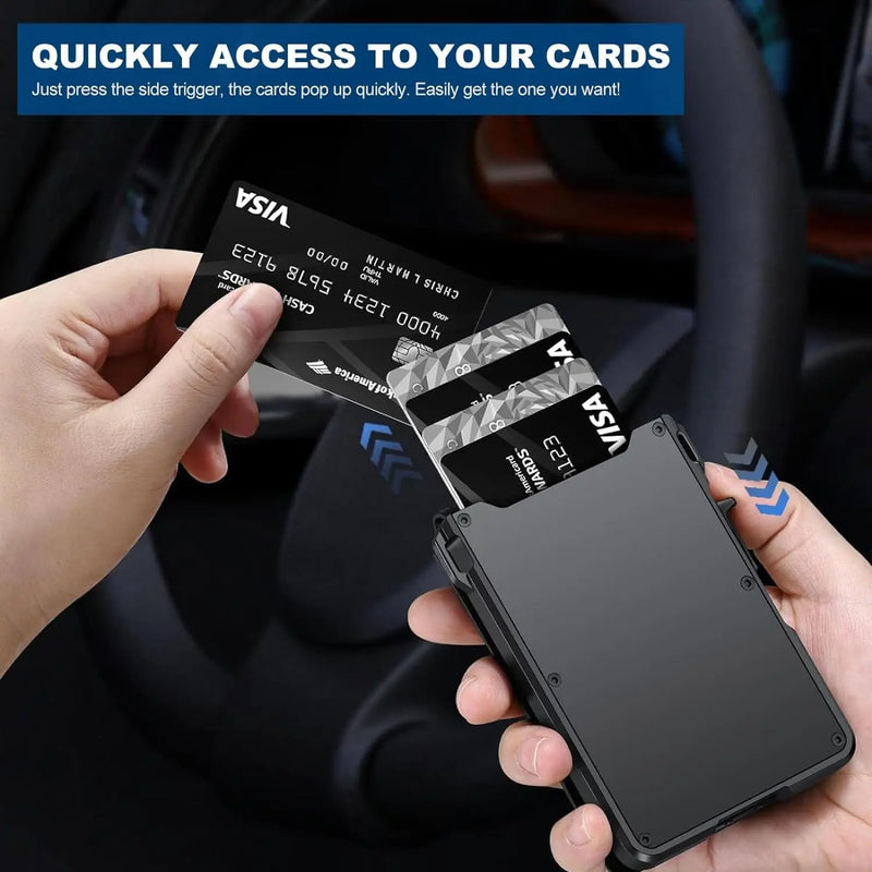 Slim RFID-Blocking Card Wallet with Money Clip