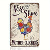 Retro Funny Chicken Farm Metal Sign for Kitchen and Coop