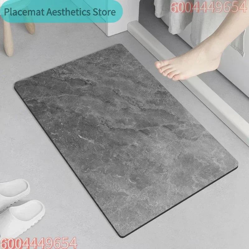 Ultra-Absorbent Diatomite Bath Mat with Non-Slip Rubber Base