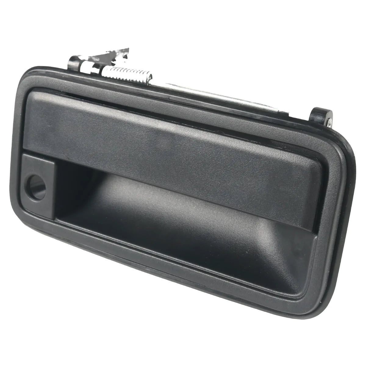 A black front exterior door handle assembly for Chevy, GMC, and Cadillac trucks and SUVs.