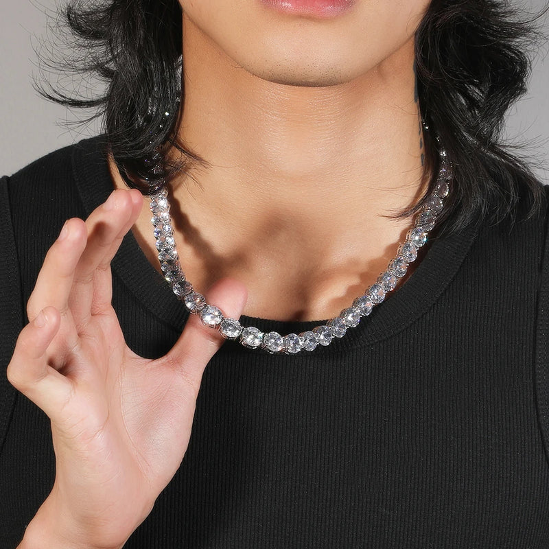 10mm Icy Cubic Zirconia Tennis Necklace