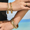 Openable Gold-Plated Zircon Bangle Bracelet