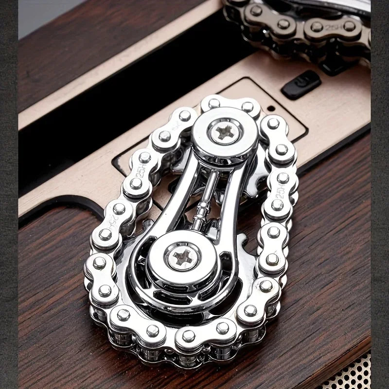 Metal Chain Sprocket Fidget Spinner for Stress Relief