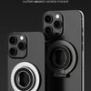 A double-sided magnetic suction portable support for mobile phones shown in a dark background.