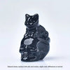Figurita de Calavera de Gato de Cristal Tallada a Mano