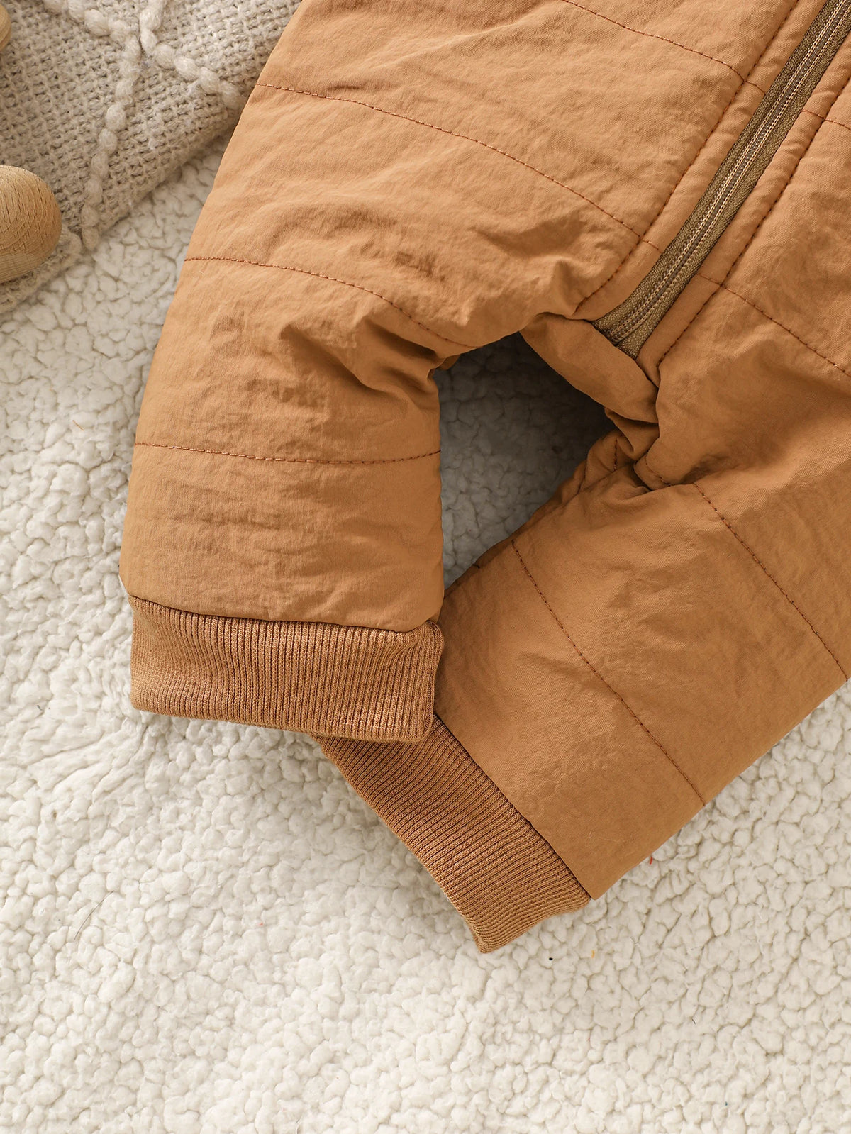 Cozy Fleece Baby Romper with Hood