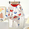 Kids' Cartoon Print Cotton Pajama Set – Long Sleeve Two-Piece Sleepwear