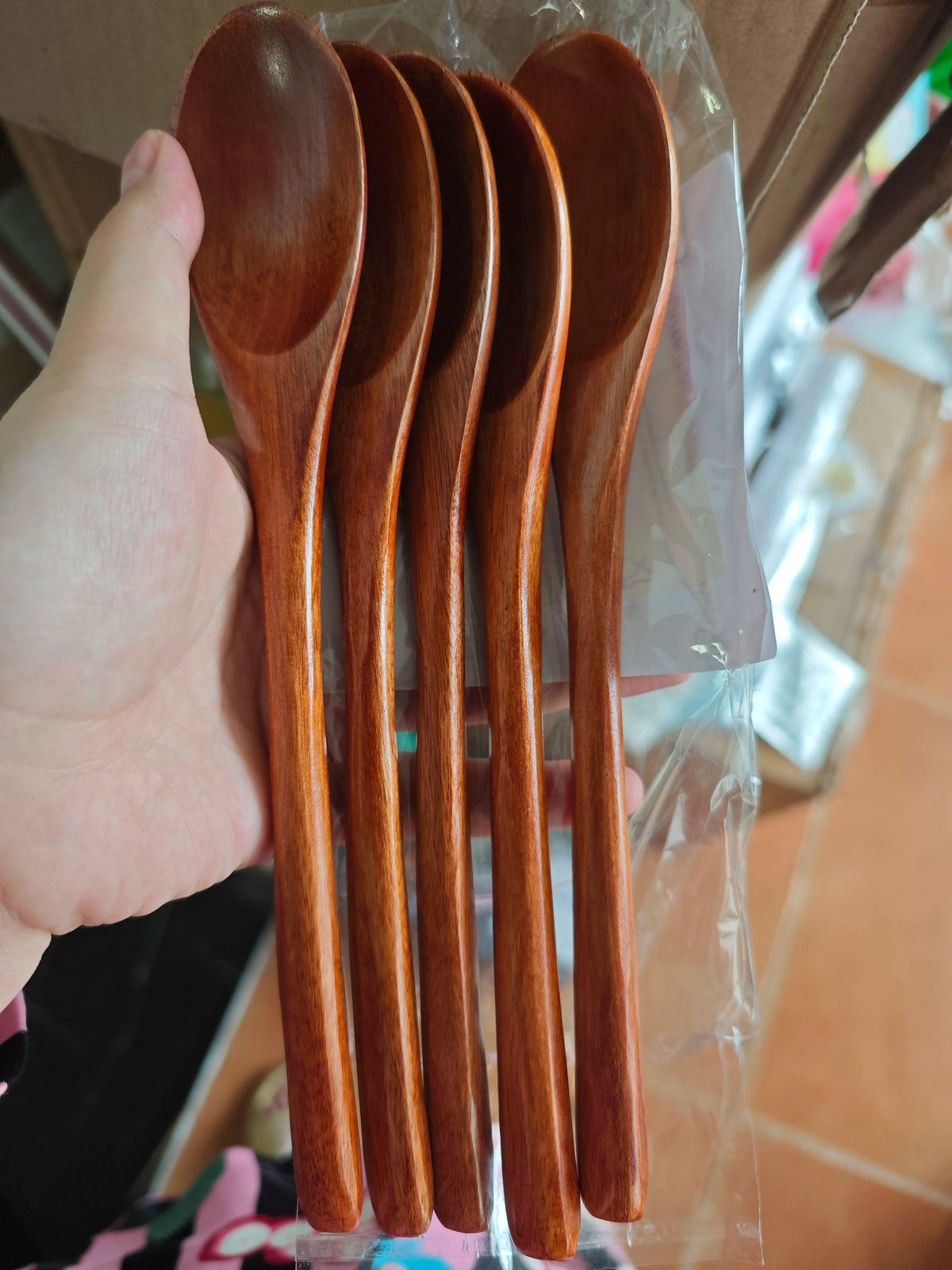 Natural Wooden Spoon and Fork Set (5 Pieces)