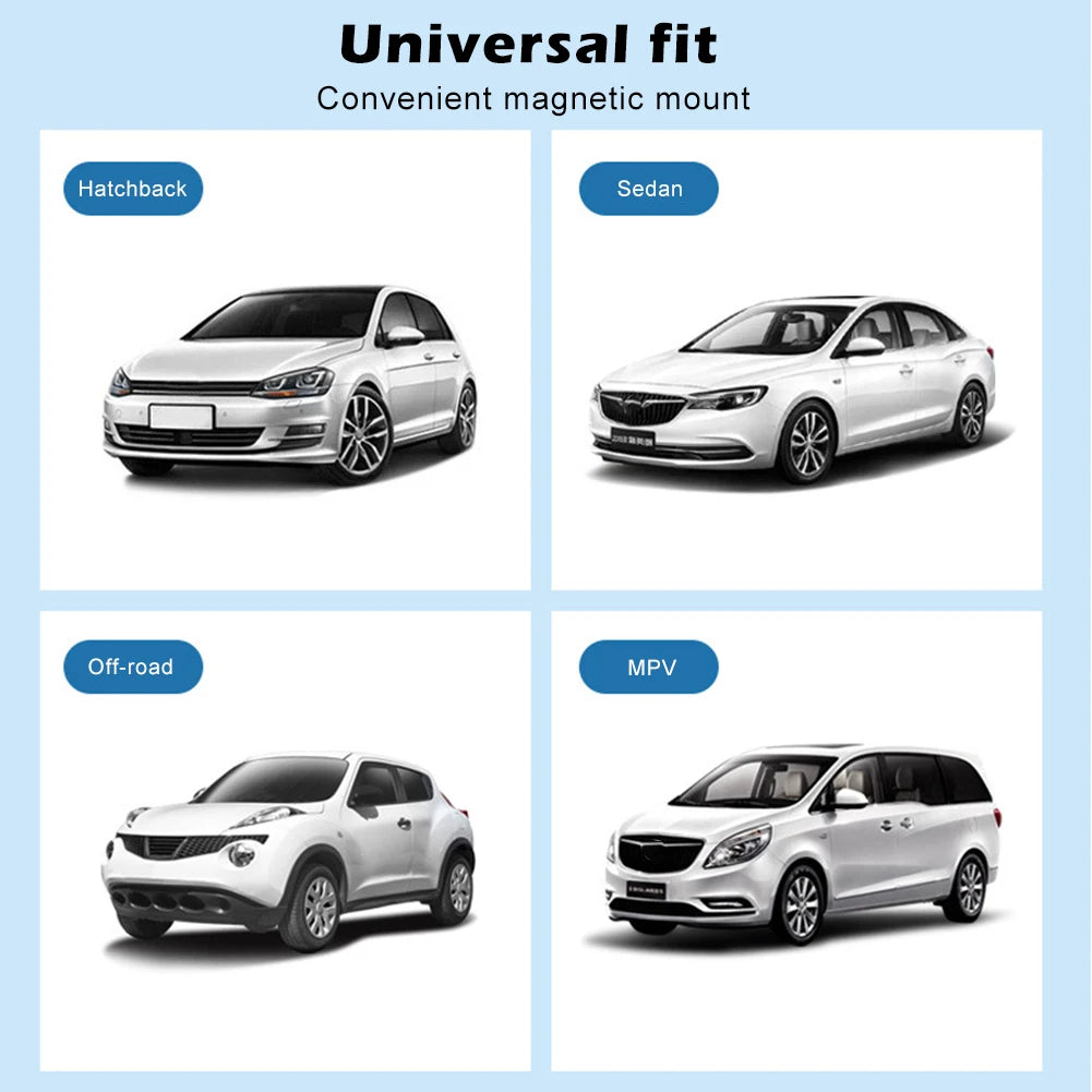 Telescopic Magnetic Car Window Shades with UV Protection and Insect Mesh