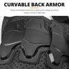 Black flexible elbow and knee pads for kids motocross body armor