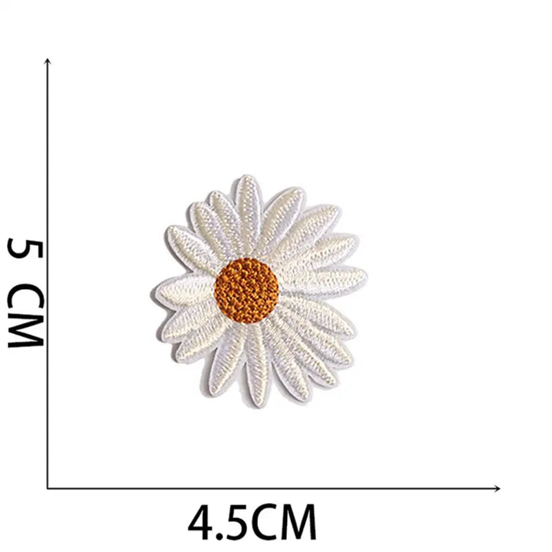 Embroidered Flower Iron-On Patches Set for Clothing & Accessories