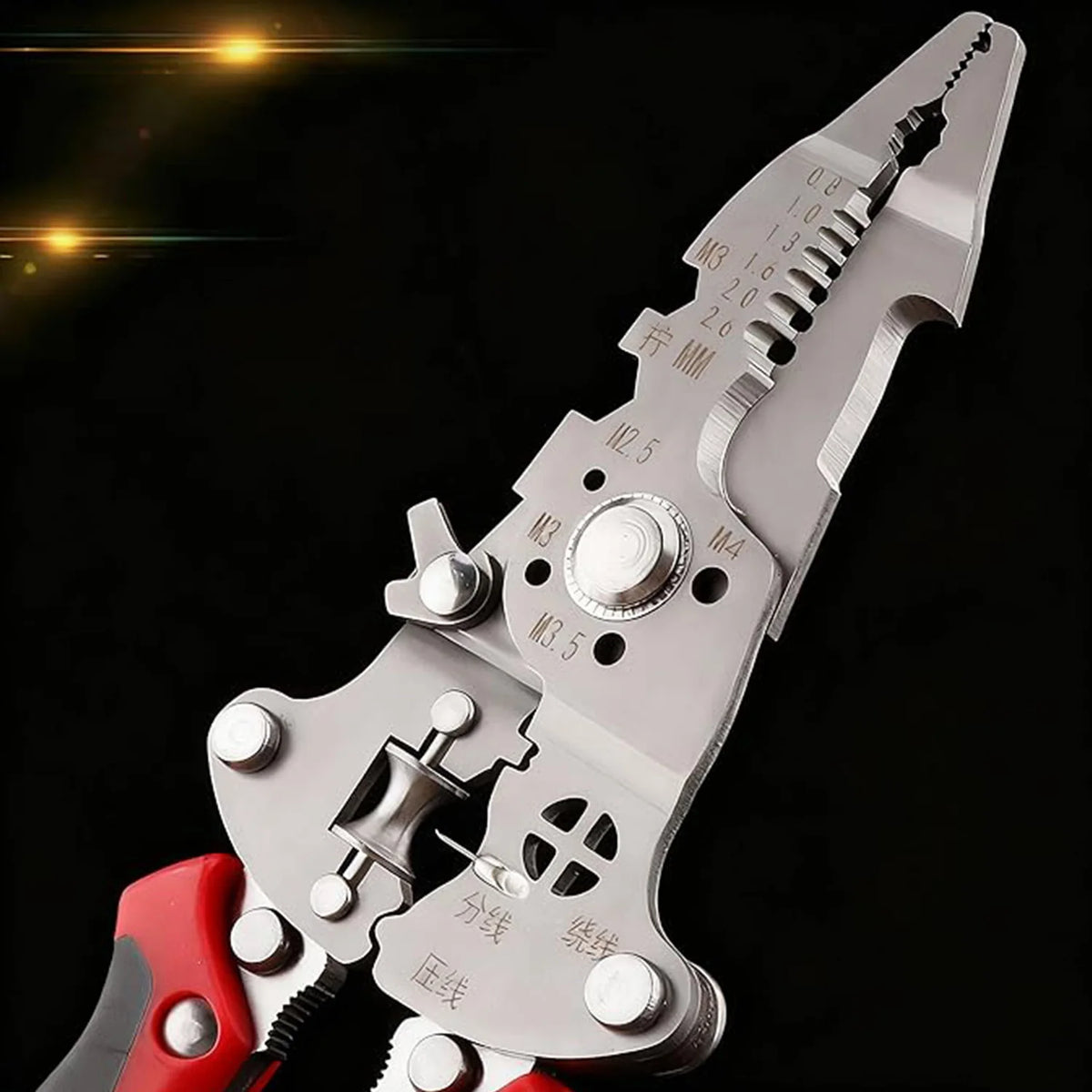 Multifunctional Wire Stripping Pliers with Digital Voltage Tester