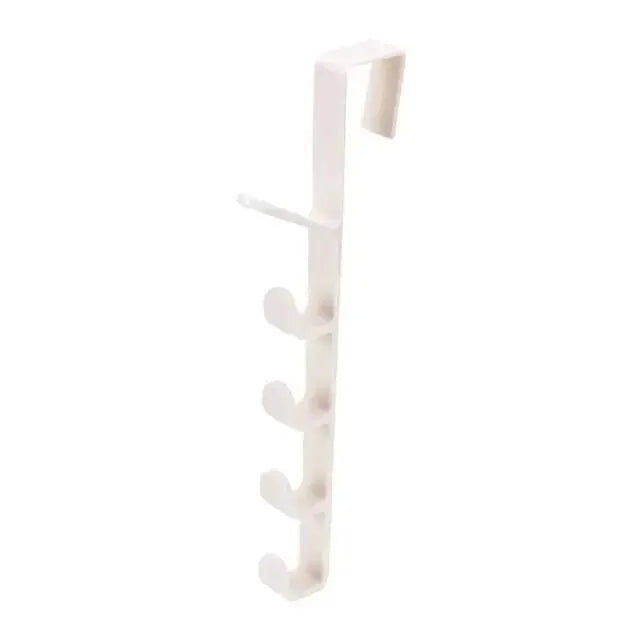 5-Hook Over-the-Door Coat Hanger for Closet & Cabinet Storage