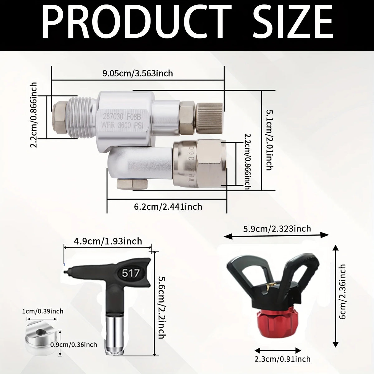 Airless Paint Spray Gun Shut-Off Valve with Swivel Joint Extension
