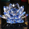 Crystal Lotus Flower Figurine – Elegant Glass Tabletop Decor