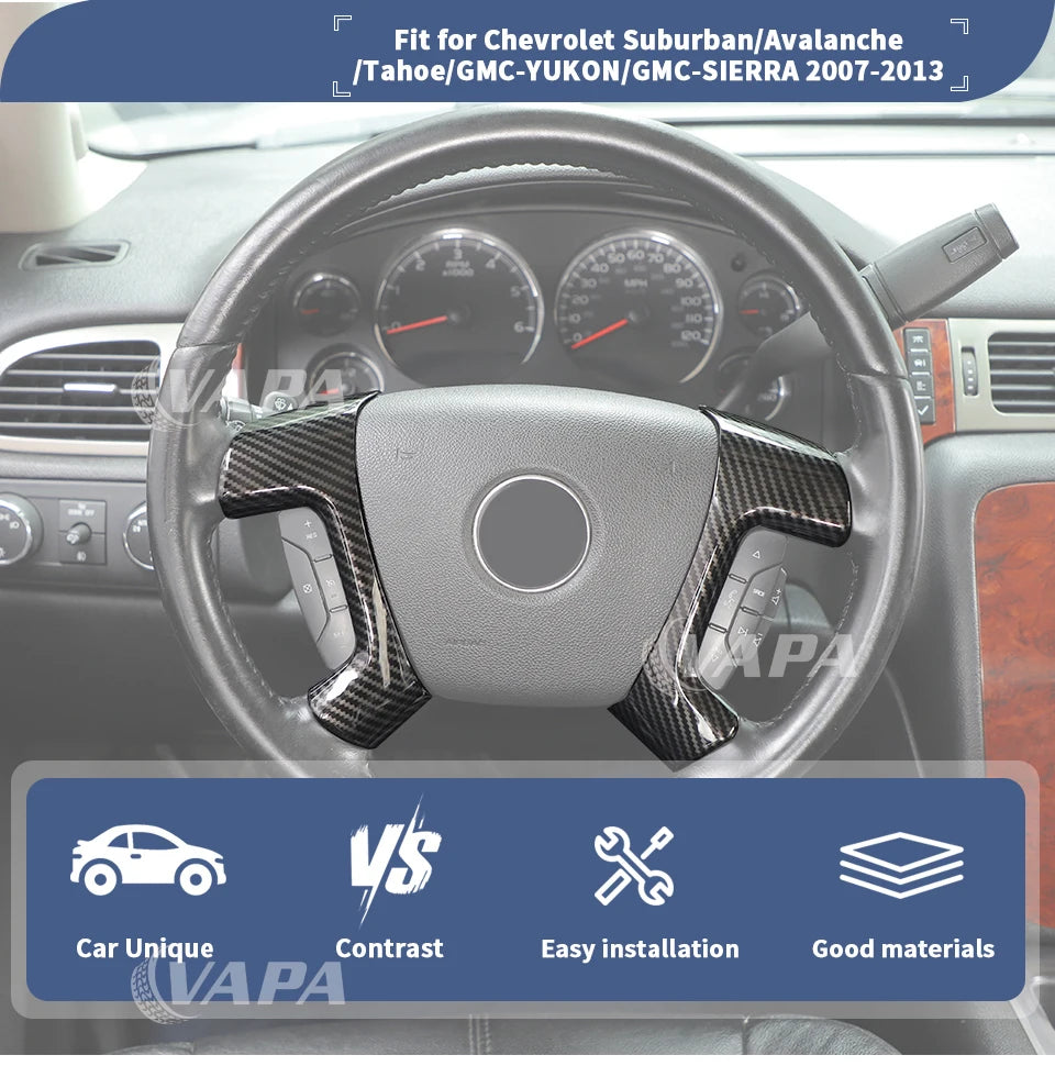 Car Steering Wheel Trim Cover for Chevrolet Suburban, Tahoe, Avalanche & GMC Sierra (2007-2013)