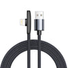 Right-Angle USB to Lightning Cable with Braided Nylon