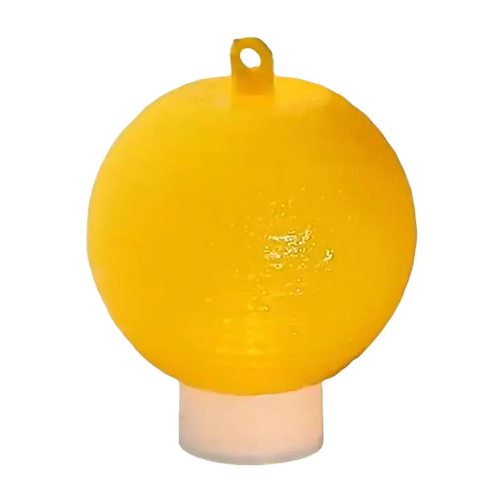 Yellow sticky fruit fly trap ball with a clear base for indoor and outdoor pest control