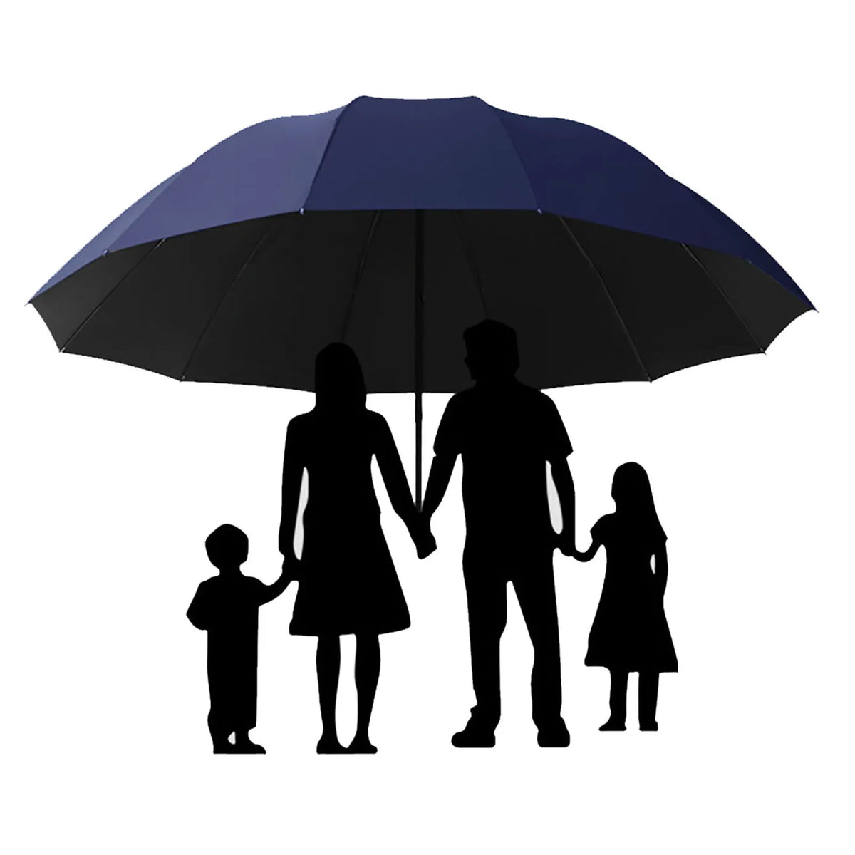 Large Manual Umbrella with Reinforced 12-Bone Frame