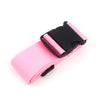 Pink and black adjustable polyester luggage strap with a buckle for suitcase security