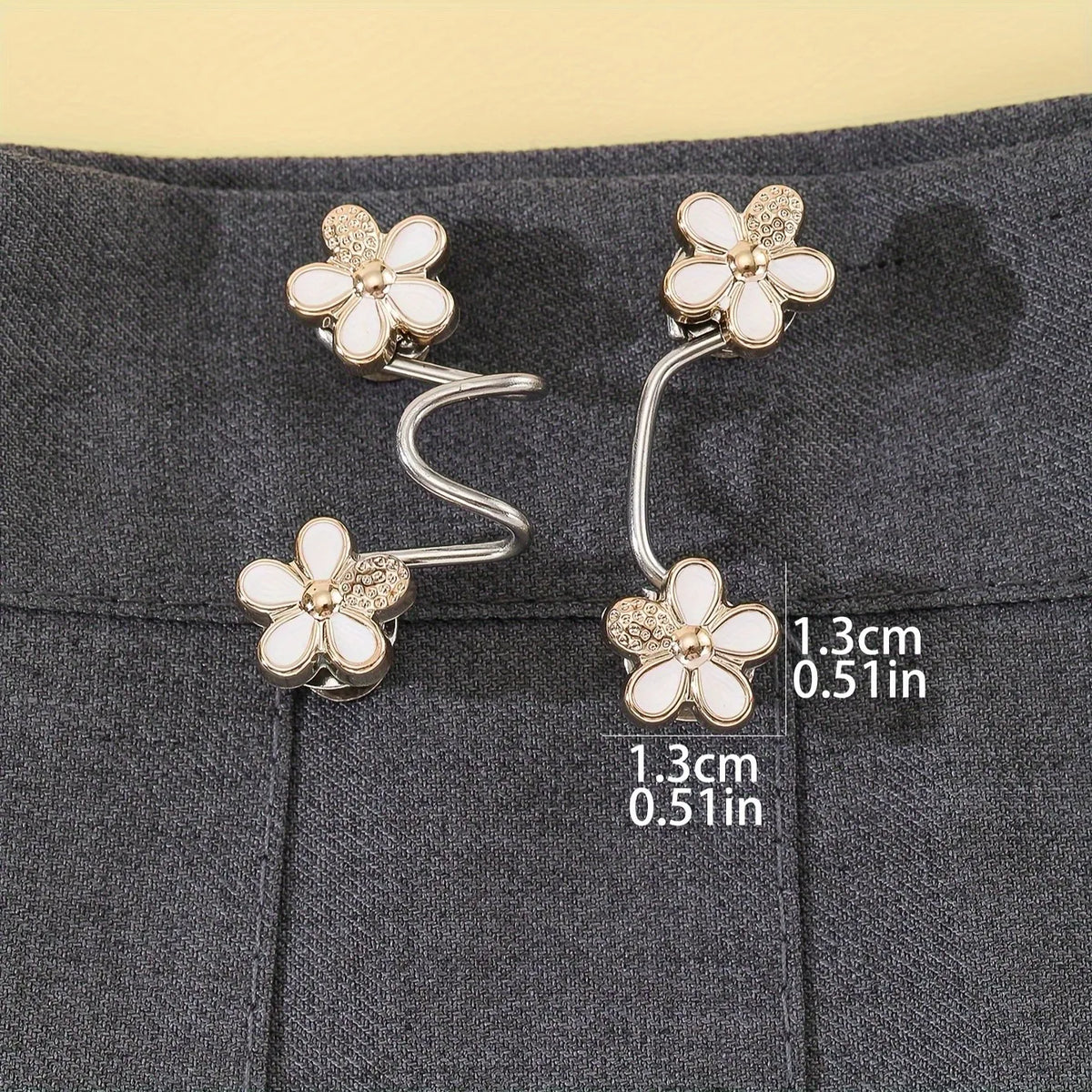 Floral Waist Tightener Buttons – No-Sew Pants Clips