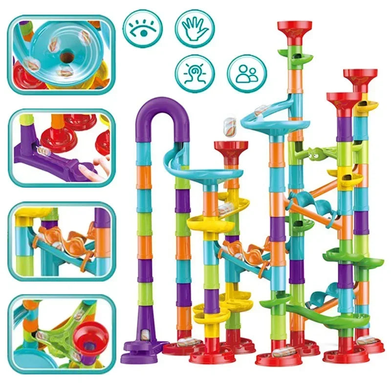 DIY Marble Run Building Blocks Set