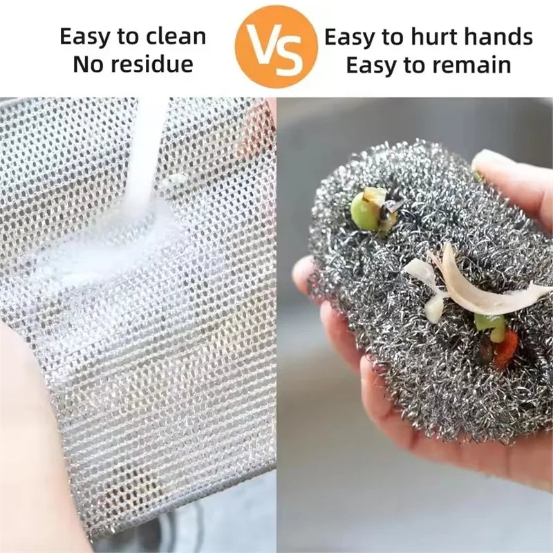 Heavy-Duty Microfiber Cleaning Cloths with Steel Mesh