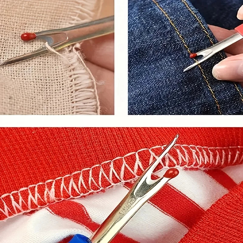 Präzises Edelstahl-Nahtripper-Set zum Schneiden von Fäden in Stoffen.