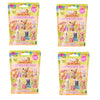A set of Sylvanian Families Mini Party Babies Series figures with food accessories in various colors and packaging.