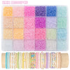24-Color Glass Seed Beads Kit for Jewelry Making
