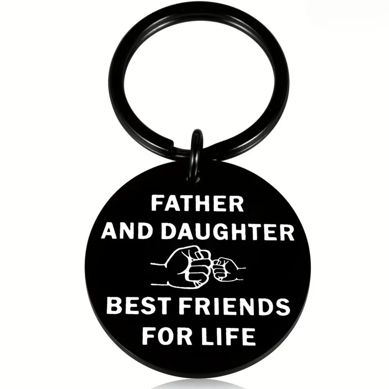 Heartfelt Dad Keychain - Unique Birthday & Christmas Gift for Father from Daughter,Father Best Friends For Life Message,Love