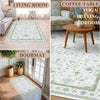 A collection of area rugs featuring a jungle tiger print design in various shades of green and white.