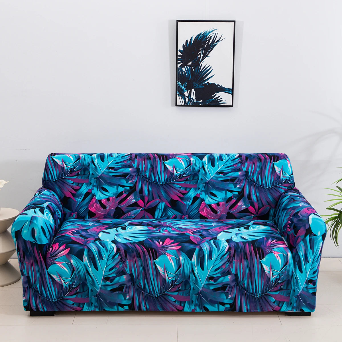 Floral Print Stretch Sofa Cover with Elastic Edge