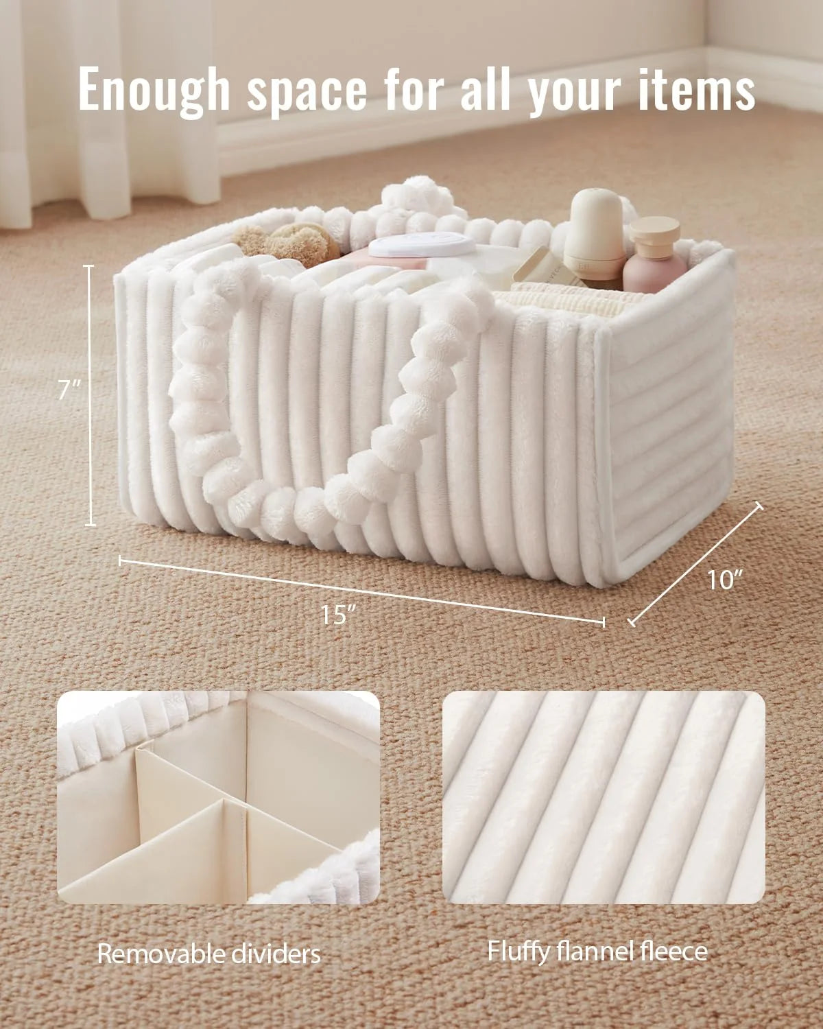 Flannel Diaper Caddy Organizer with Gift Packaging